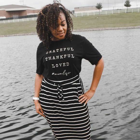 Striped Stretchy Midi Skirt - Picture 3 of 7